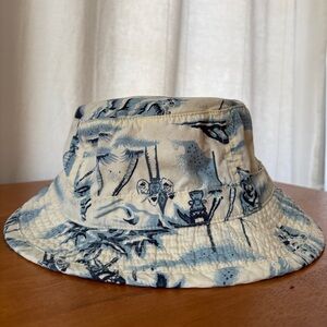 Y2K Hawaiian print bucket hat 100% cotton m/l